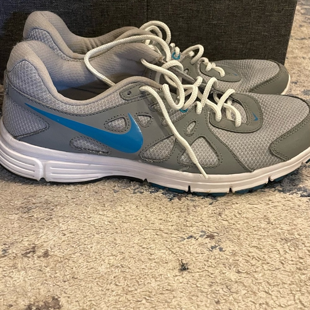 Nike Gray and Blue Sneakers. Size 10